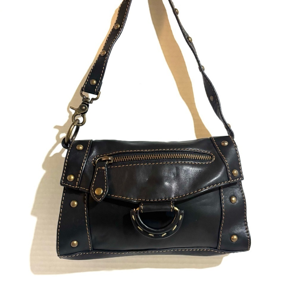 Bcbgmaxaxria Black Leather Shoulder Bag